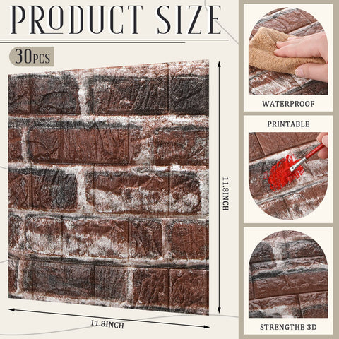 Tinlade foam brick wall tile with peel-and-stick backing for quick decorating