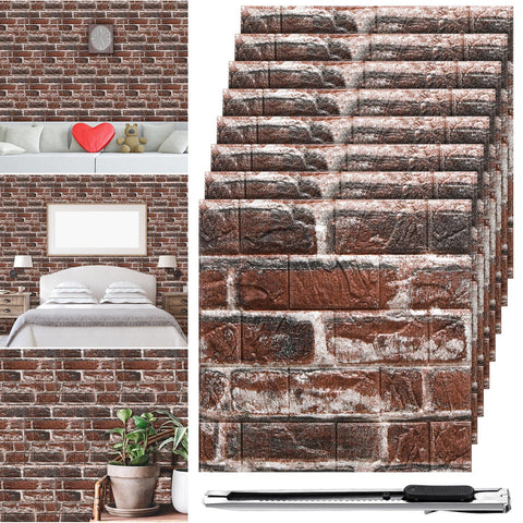 Tinlade red brick 3D wall panel for easy DIY wall upgrade