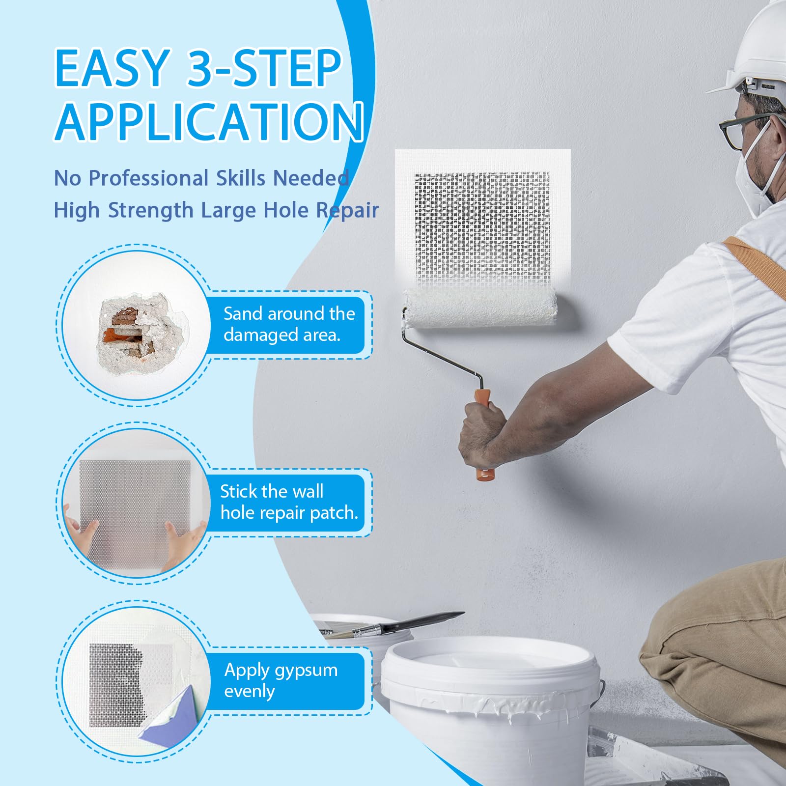 TINSKY ceiling repair patch works across surfaces for cohesive finishes.