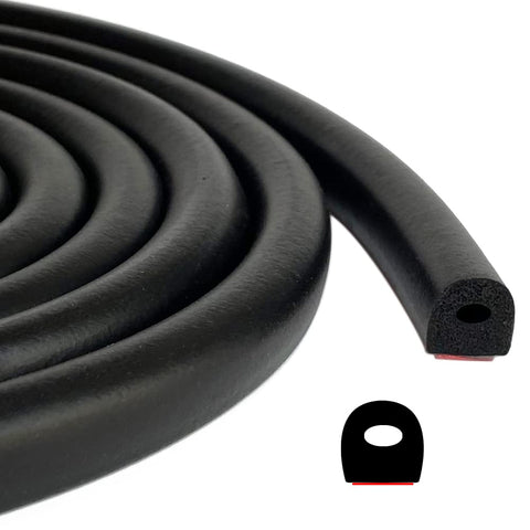 Tintvent D Shape EPDM foam seal on car door for weather protection and noise reduction.