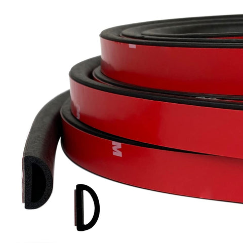 Tintvent D Shape EPDM foam seal close-up showing flexible edge for weather protection