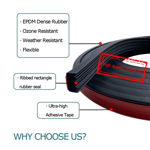 Tintvent ribbed foam seal reduces drafts and noise in garage or workshop.