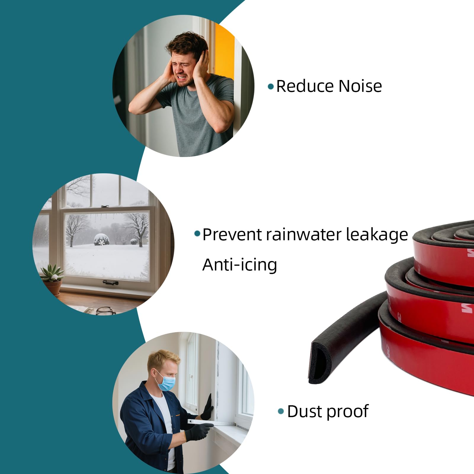 Tintvent seal on a garage door reduces drafts and noise