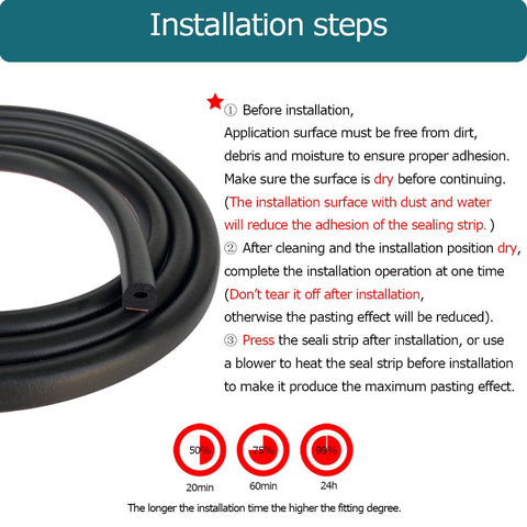 Tintvent weather strip for autos and trucks offers durable, long-lasting adhesion.