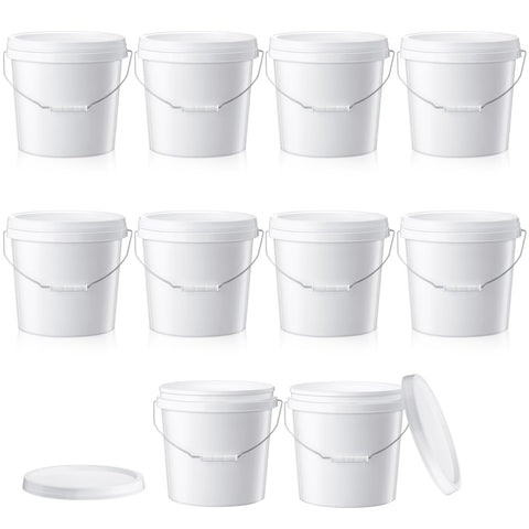 Tioncy 2-gallon bucket with lid in a 10-pack for organized storage