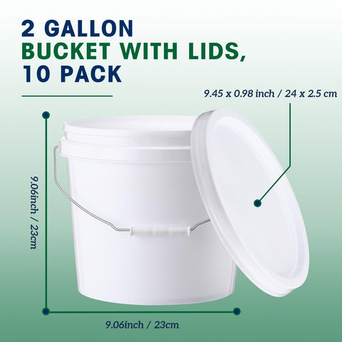 Tioncy heavy-duty plastic 2-gallon bucket with lid for sturdy transport