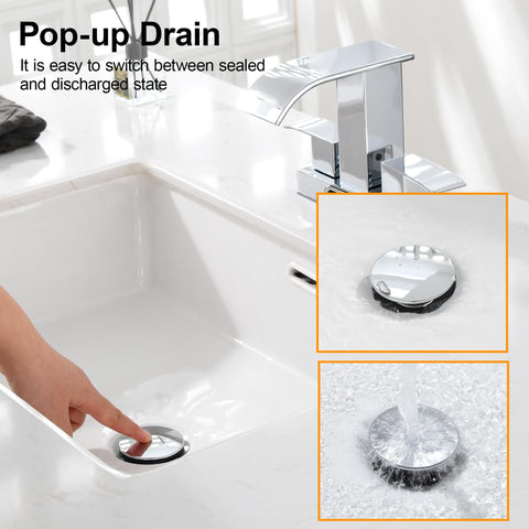 TIORIY chrome drain hole compatibility with standard fittings