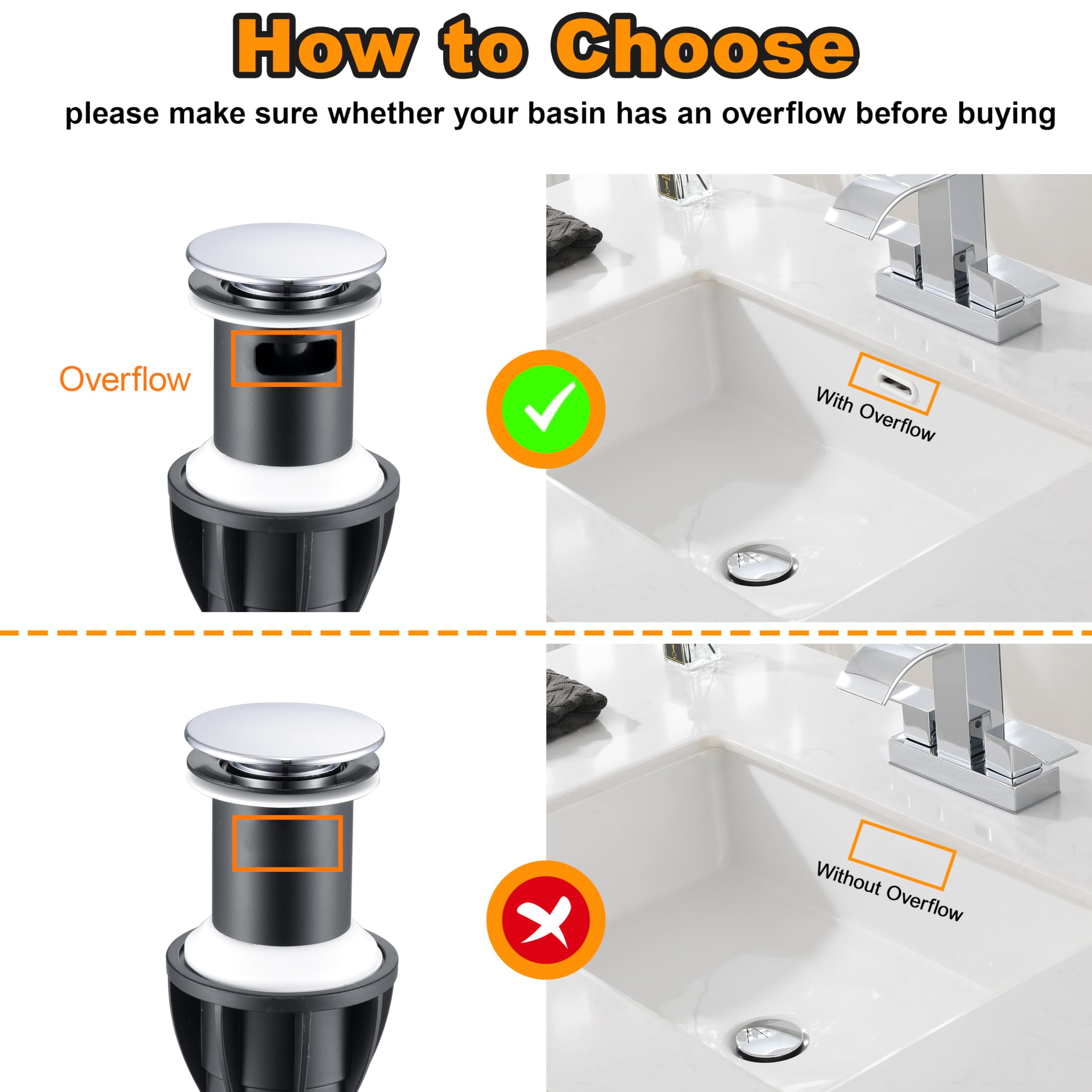 TIORIY chrome pop-up drain basket filter providing anti-clogging protection