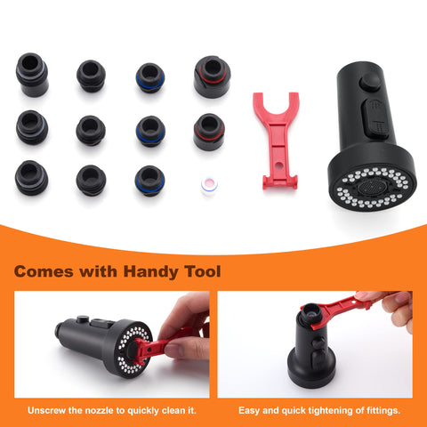 TIORIY silicone nozzles resist buildup for simple maintenance.