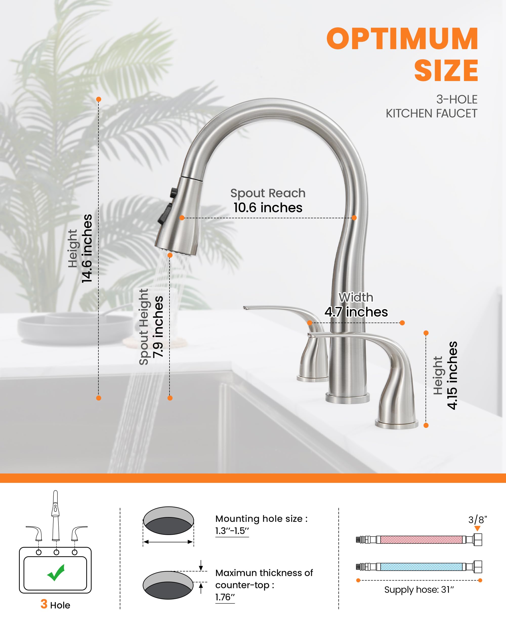 TIORIY 3-mode spray offers versatile rinsing for washing vegetables and dishes