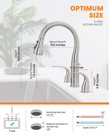 TIORIY 3-mode spray offers versatile rinsing for washing vegetables and dishes