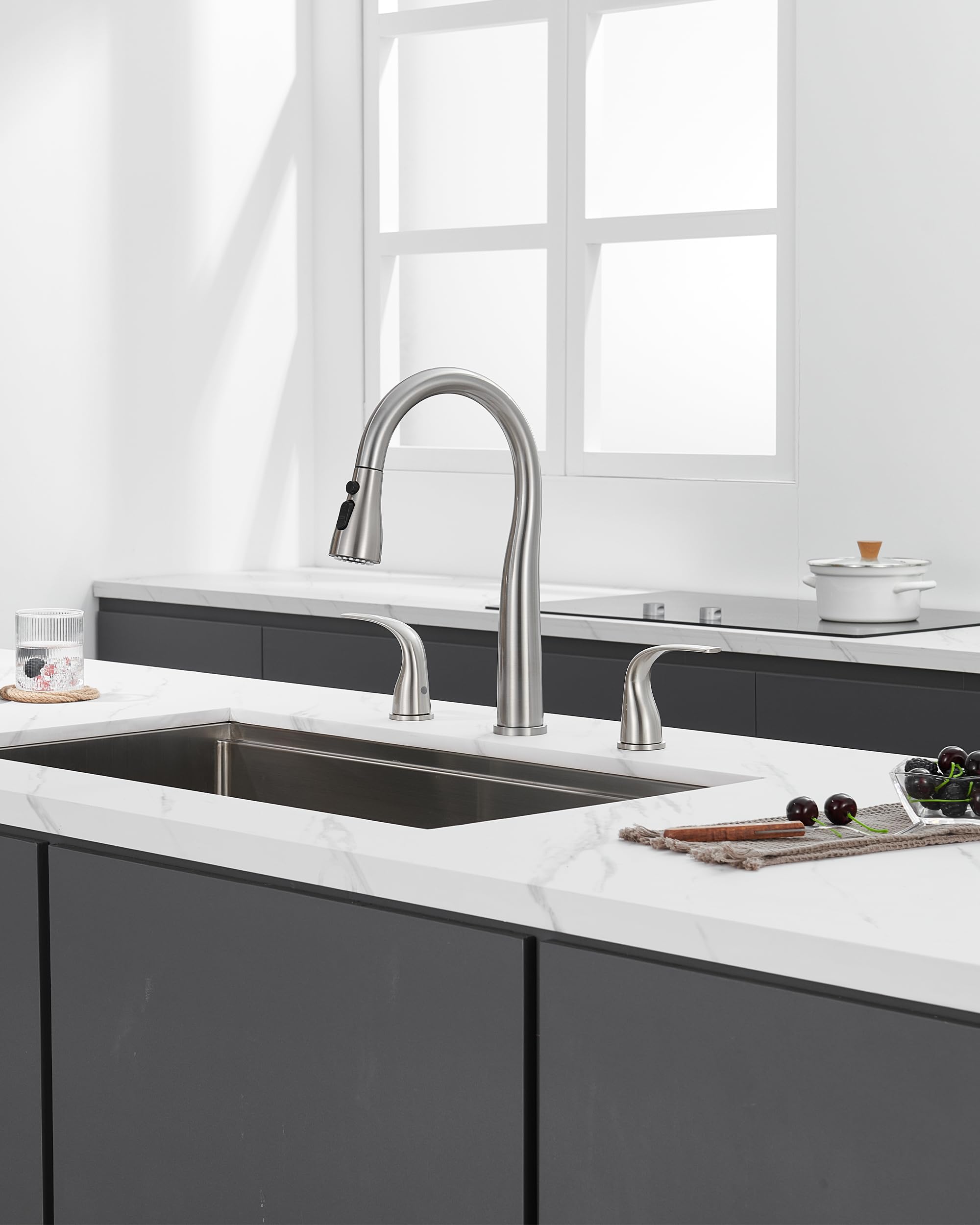 TIORIY easy installation with quick-connect hoses simplifies upgrading your sink