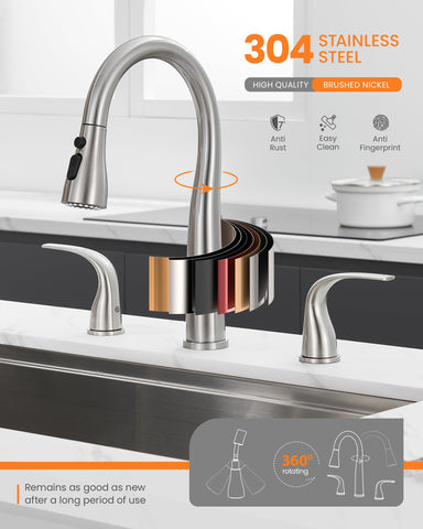 TIORIY high-arc spout provides clear space for large pots and bulky pans