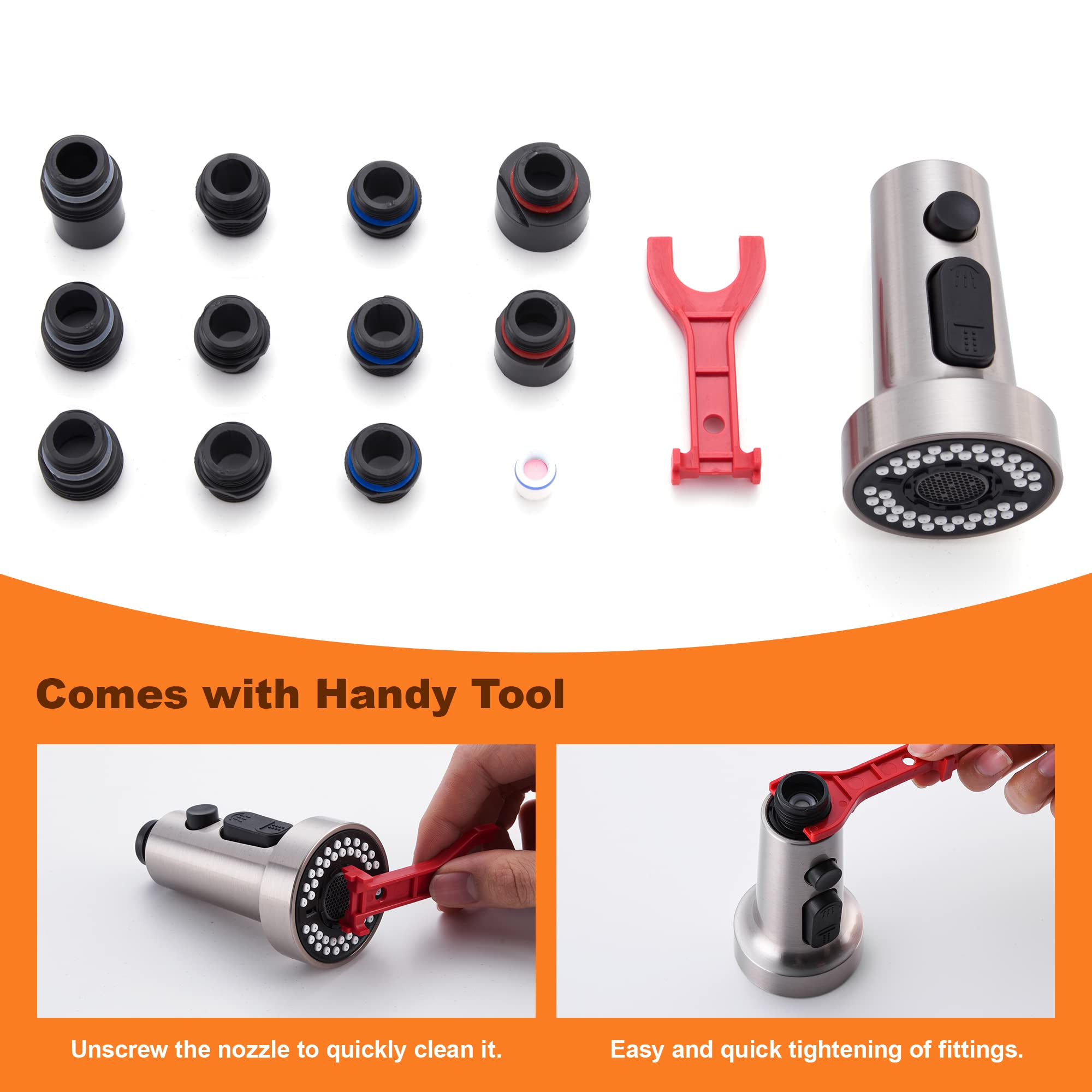 TIORIY silicone nozzles resist buildup and ease cleaning