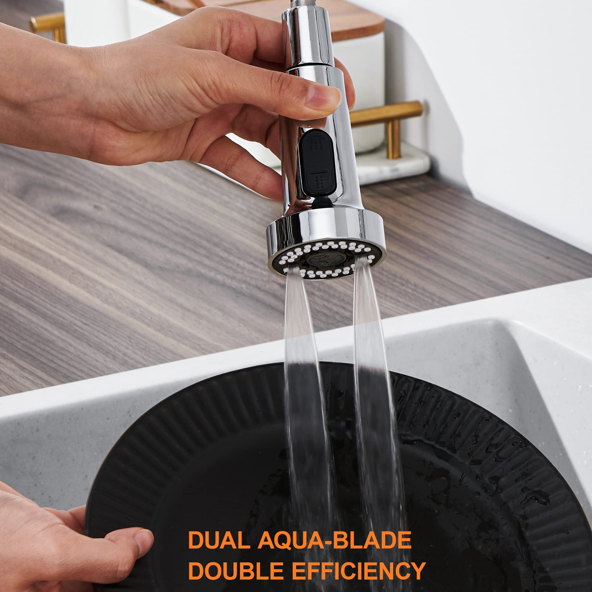 TIORIY water-spray modes demonstrated for home kitchen tasks.