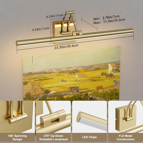 Tipace 3CCT dimmable light offers color temperature options for artwork.