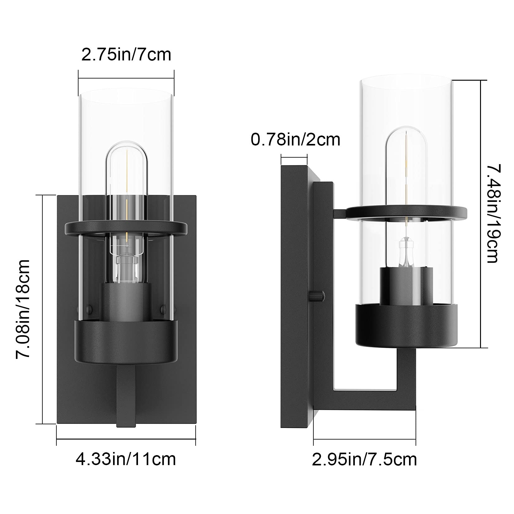 Tipace dimmable wall sconce compatible with dimmer switches