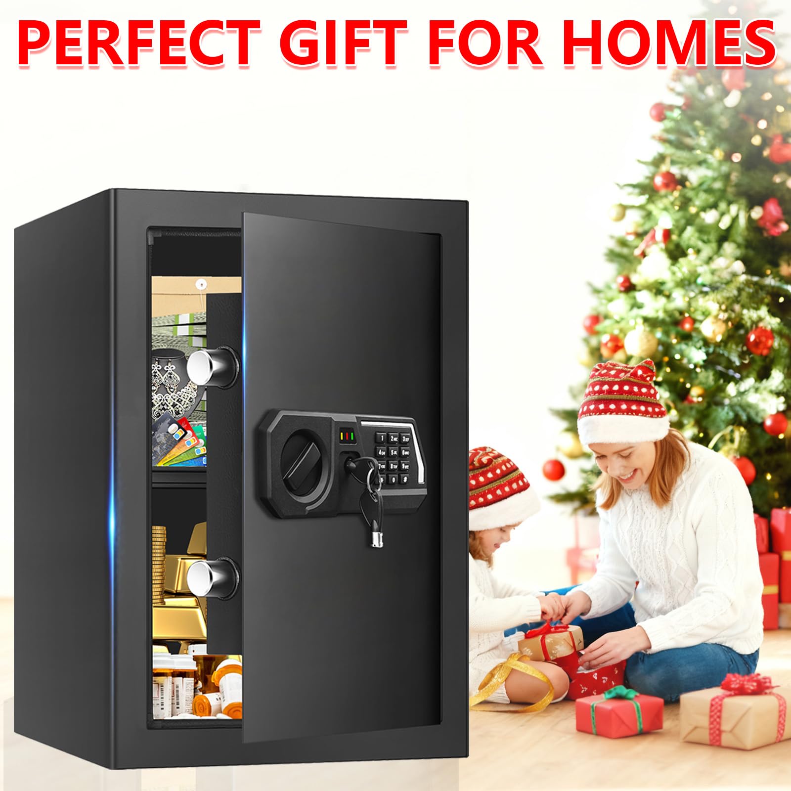 Tipiyajo 3.4 Cub Large Safe – anchoring holes to secure to wall or floor.
