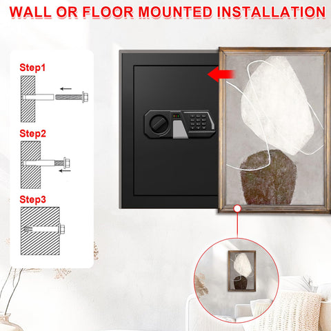 Tipiyajo 3.4 Cub Large Safe – LED interior lighting for easy item location.