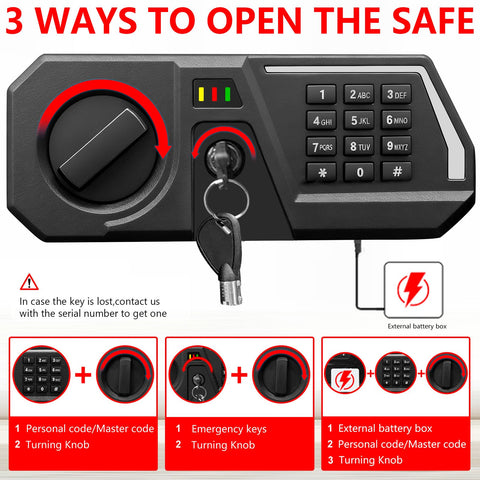 Tipiyajo 3.4 Cub Large Safe – alarm system deters unauthorized access.