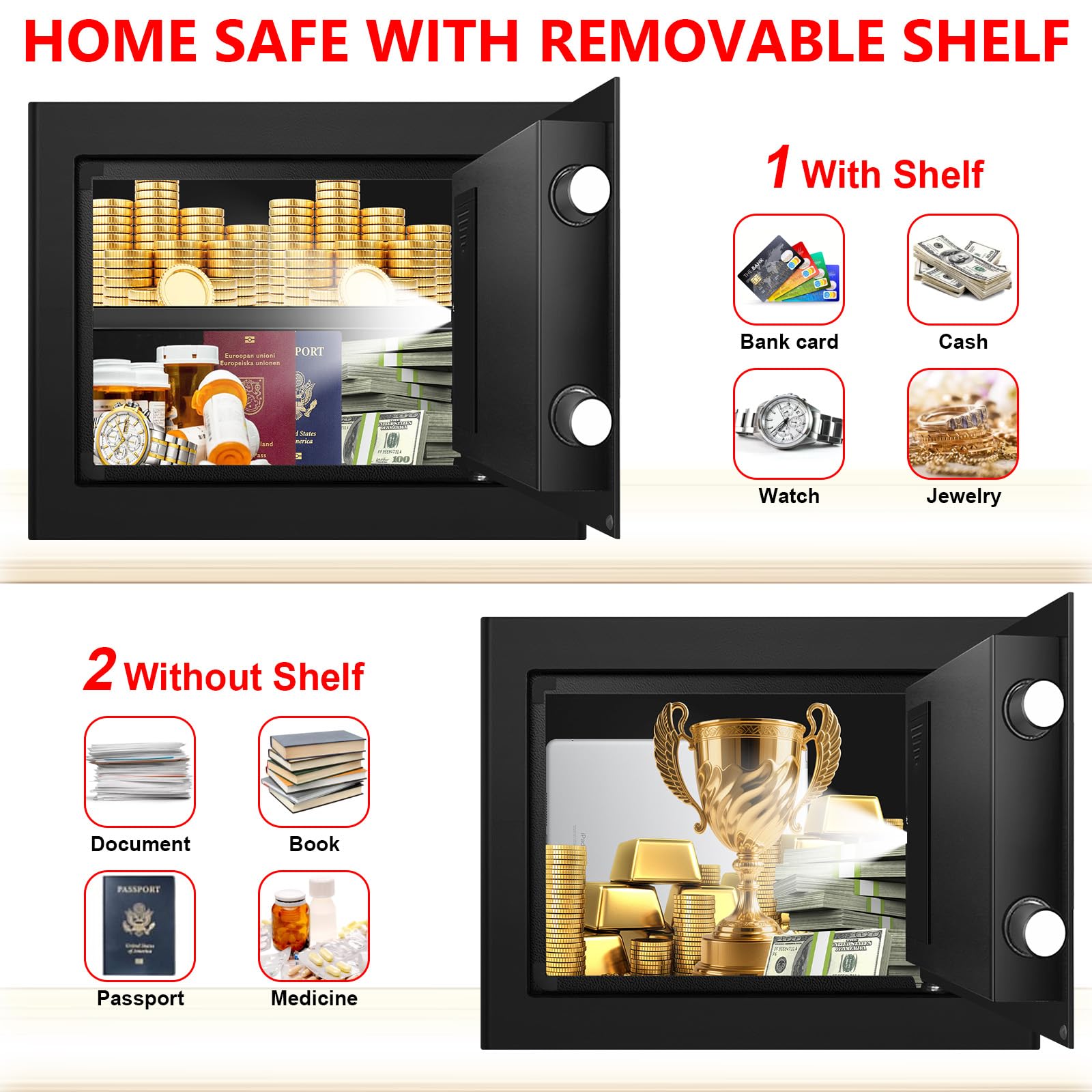 Tipiyajo dual alarm and silent mode deter unauthorized access