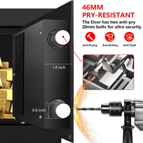 Tipiyajo safe with pry-resistant concealed hinges for enhanced security