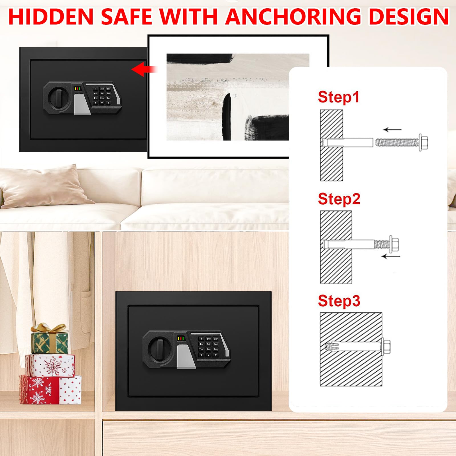 Tipiyajo mounting hardware enables wall or floor installation