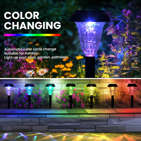 TISEJOY acrylic lampshade solar light creates visible flower patterns at night