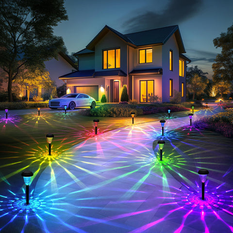 TISEJOY installation steps for solar pathway lights with simple ground stake