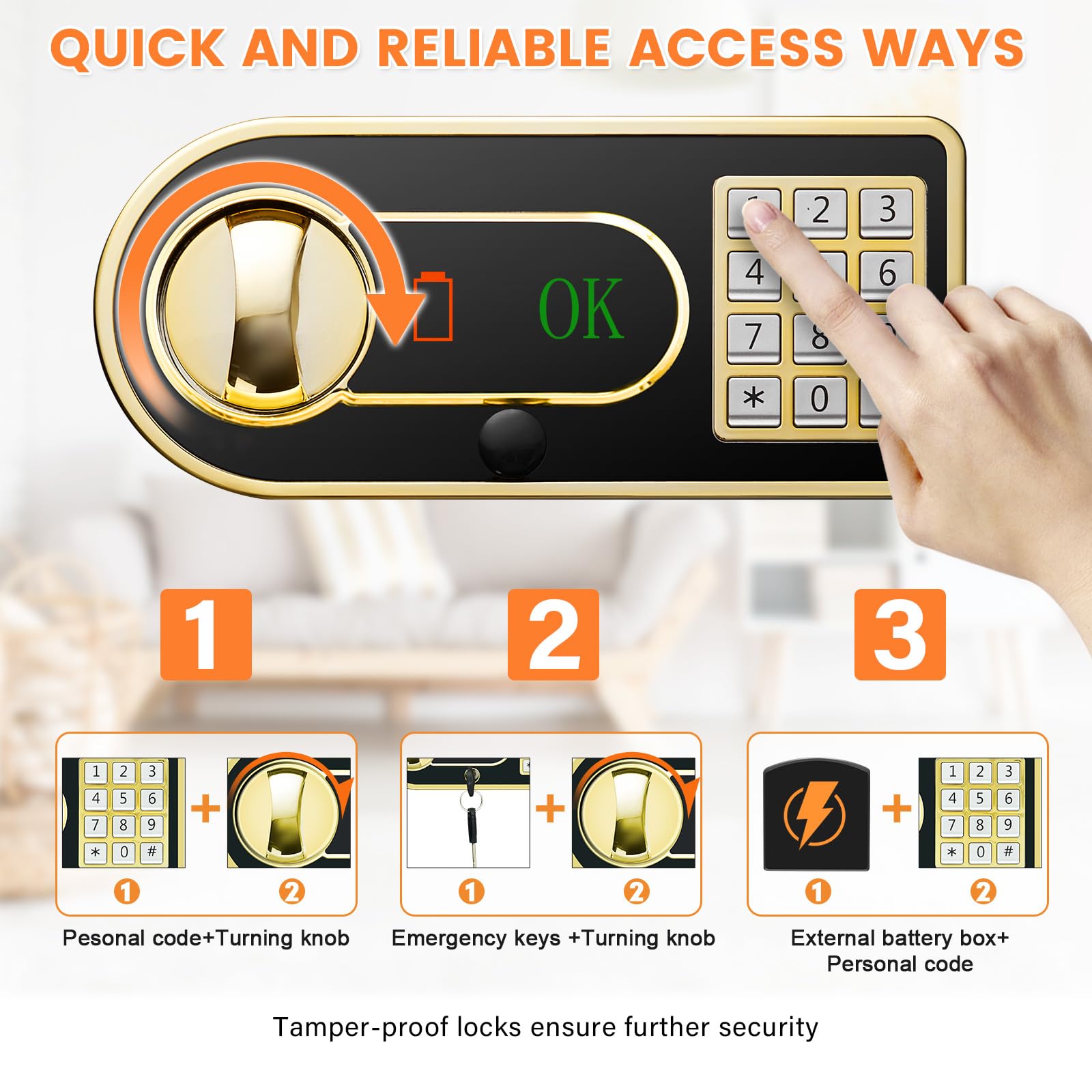 Tiskgg anti-theft design with pry-resistant hinges and bolts