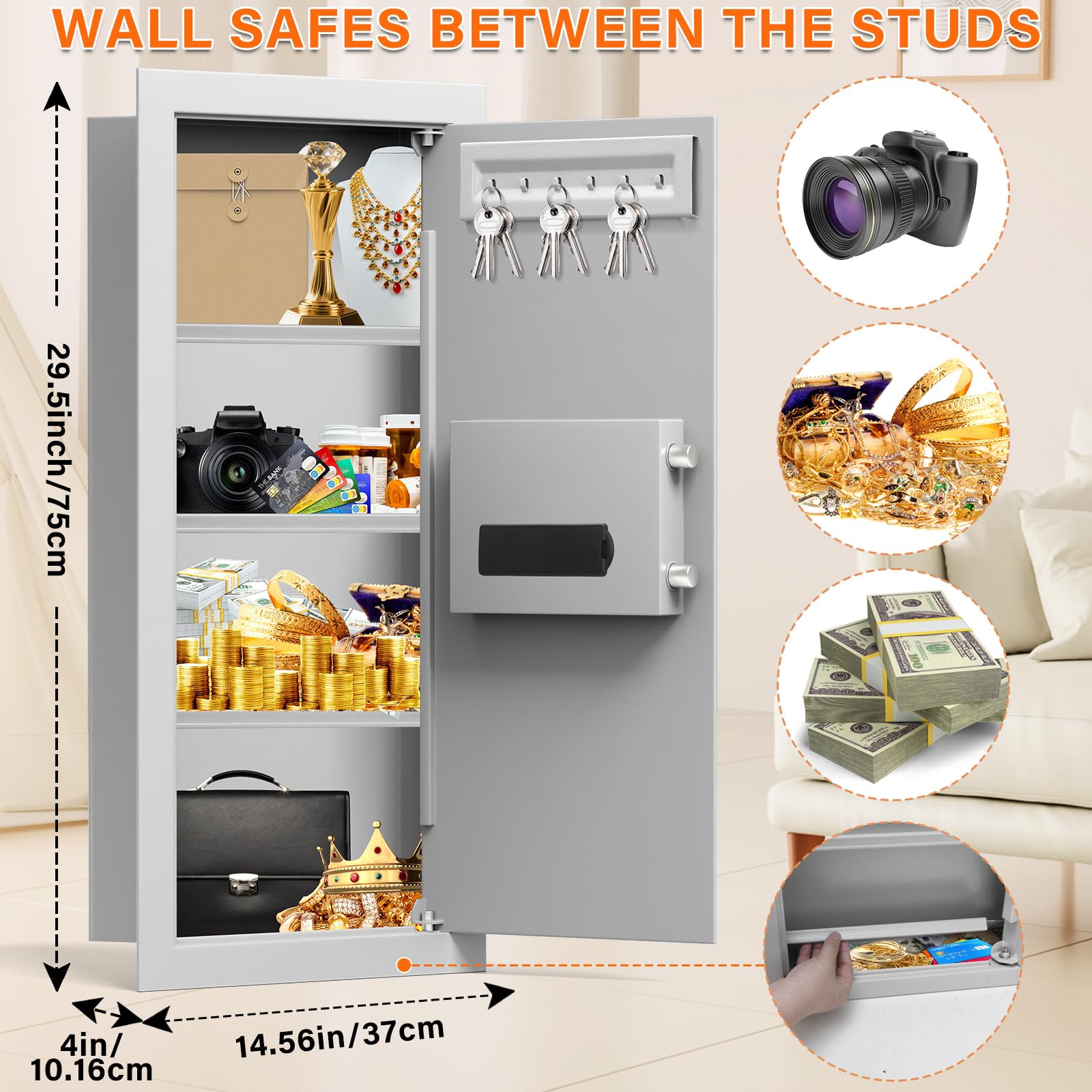 Tiskgg wall safe mounting hardware included for quick, secure setup