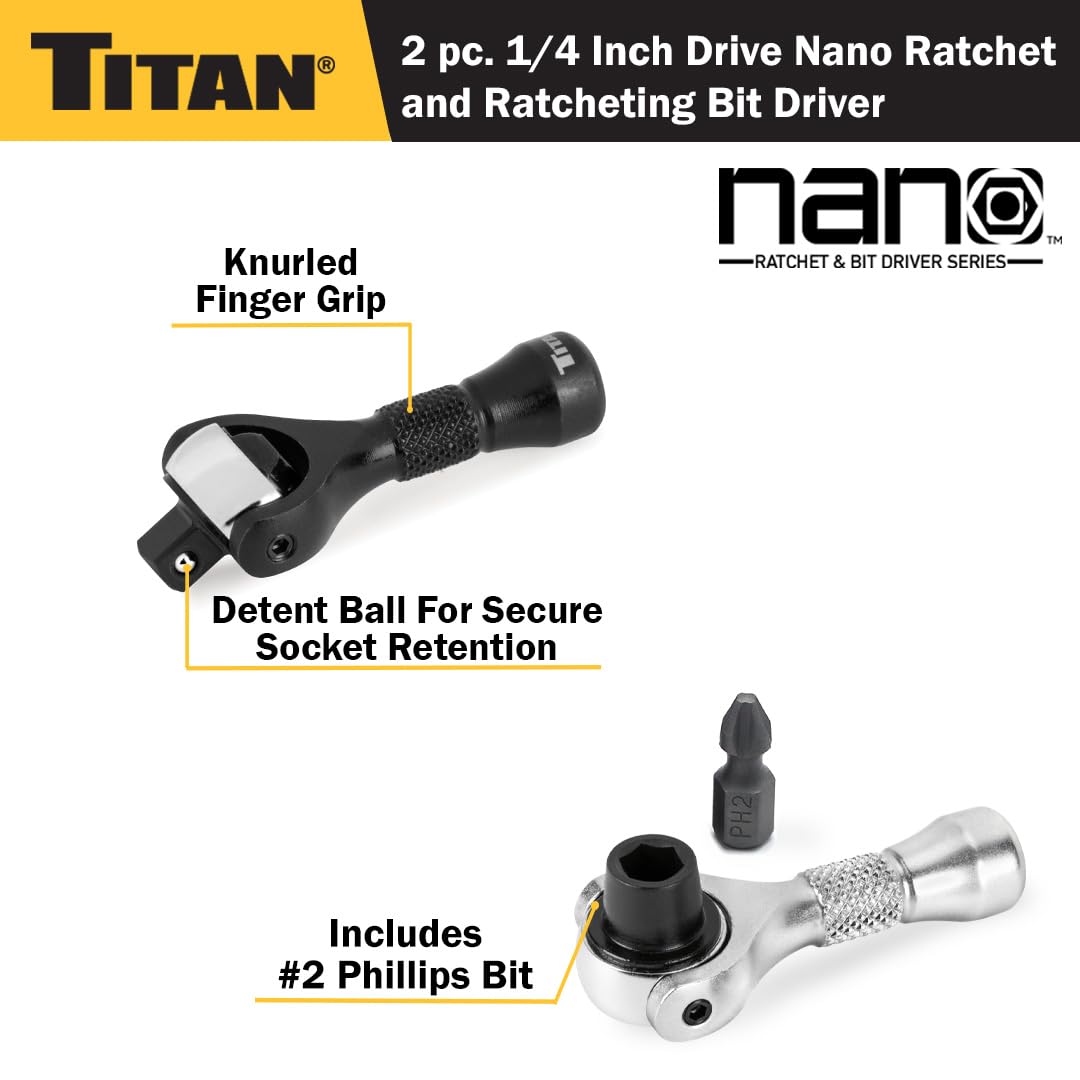 Titan 11332 nano ratcheting bit driver ready for precision work