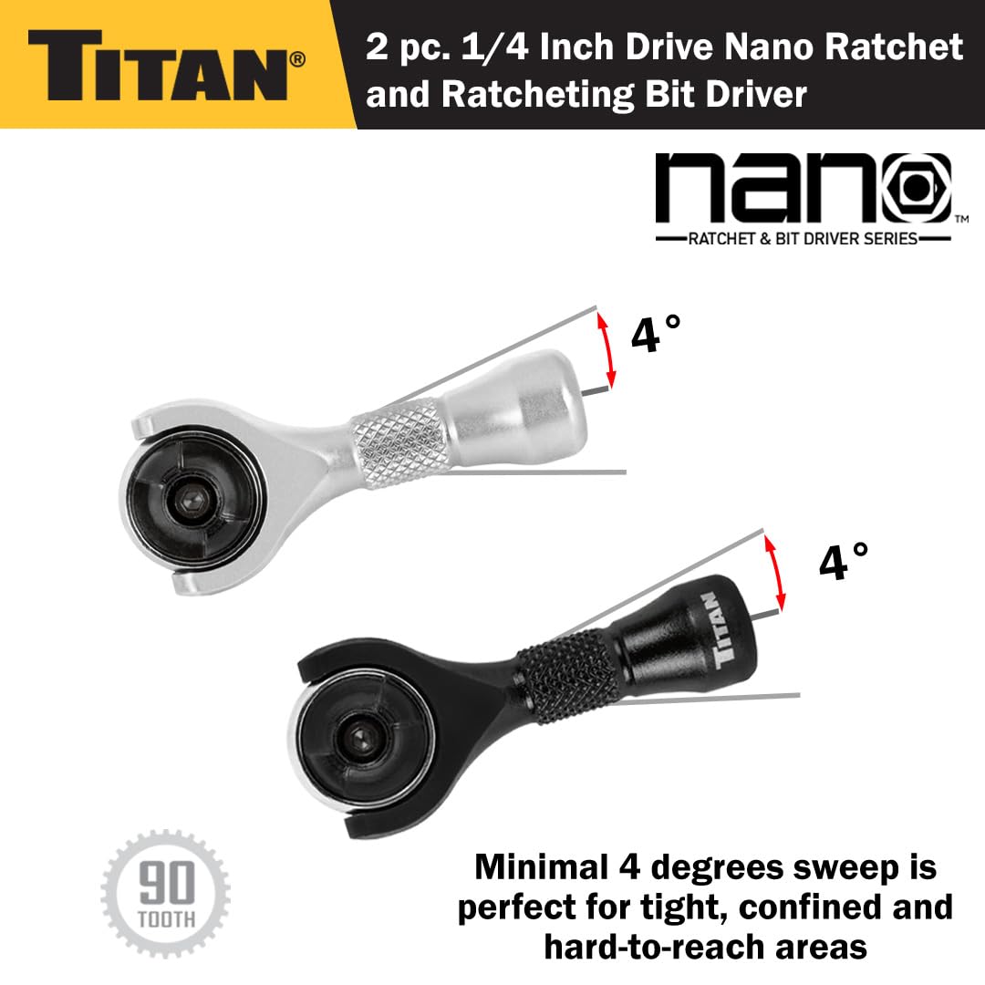 Titan 11332 swivel head showing 250 degree range for flexible angles