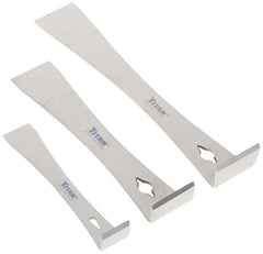 Titan 17007 three-piece pry bar scraper set in polished stainless steel for versatile prying tasks