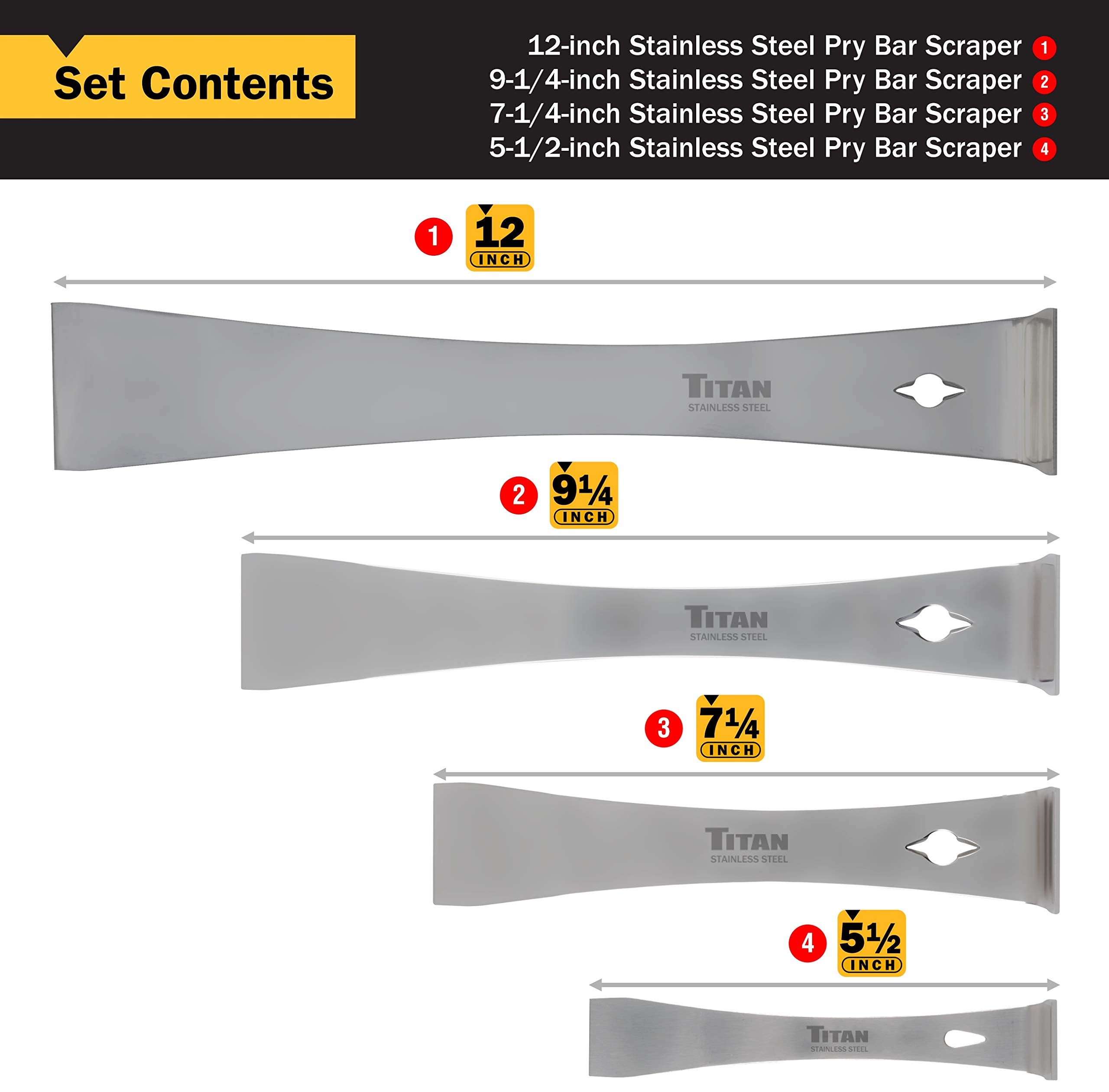 Titan 17009 7-1-4-inch pry bar for versatile scraping and prying.