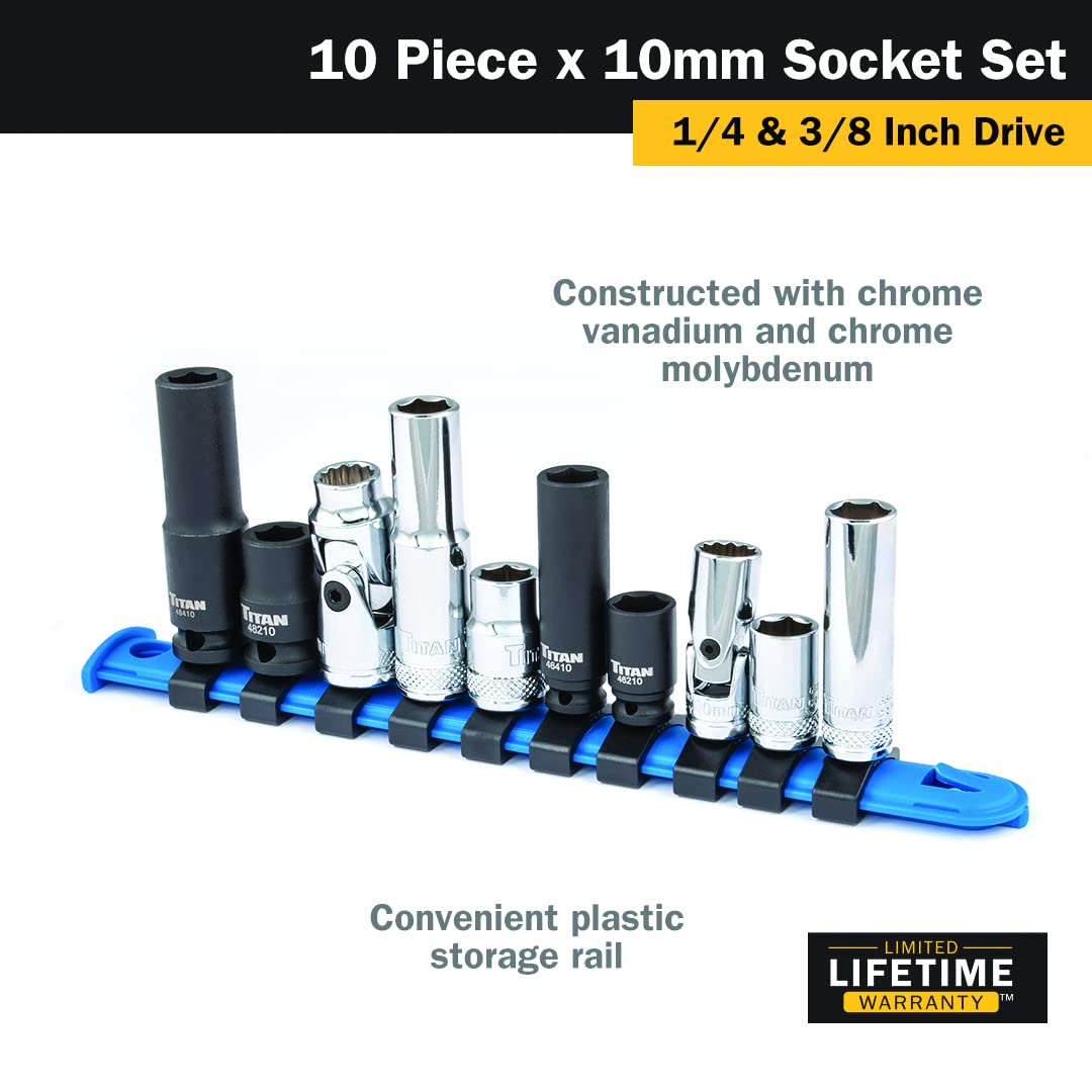 Titan 68660 12-point flex 10mm socket for tight spaces and fast access