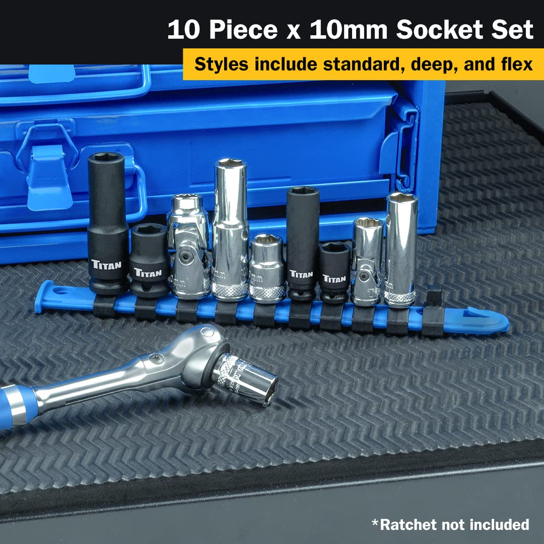 Titan 68660 6-point shallow impact 10mm socket for light impact tasks