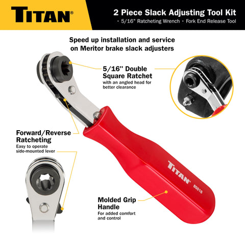 Titan 85512 fork-end release tool securely engages tensioner release button.
