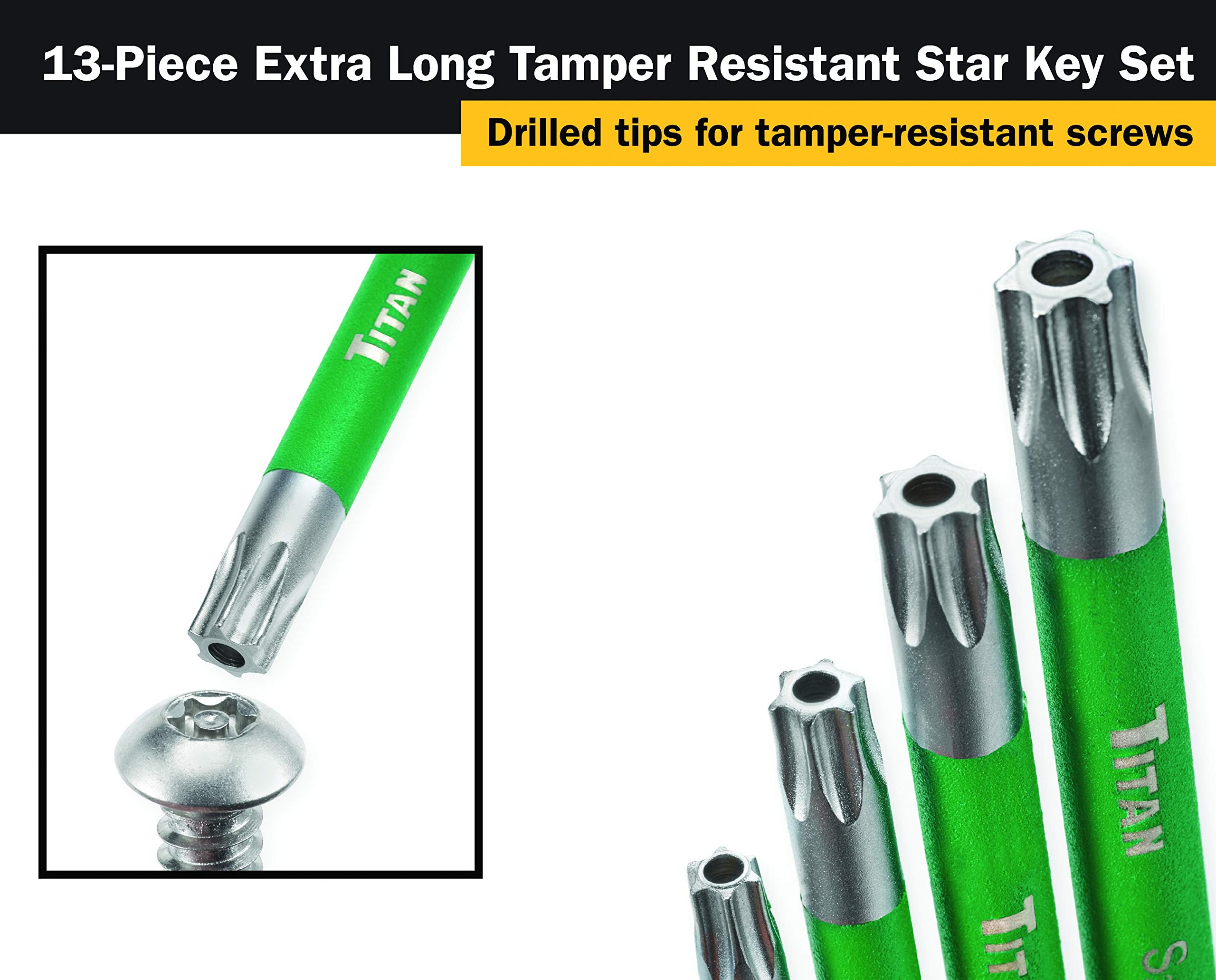 Plastic organizer with size markings included in Titan Tools 12715 set.
