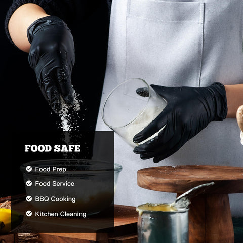 Food-safe nitrile gloves suitable for handling, prep, and service