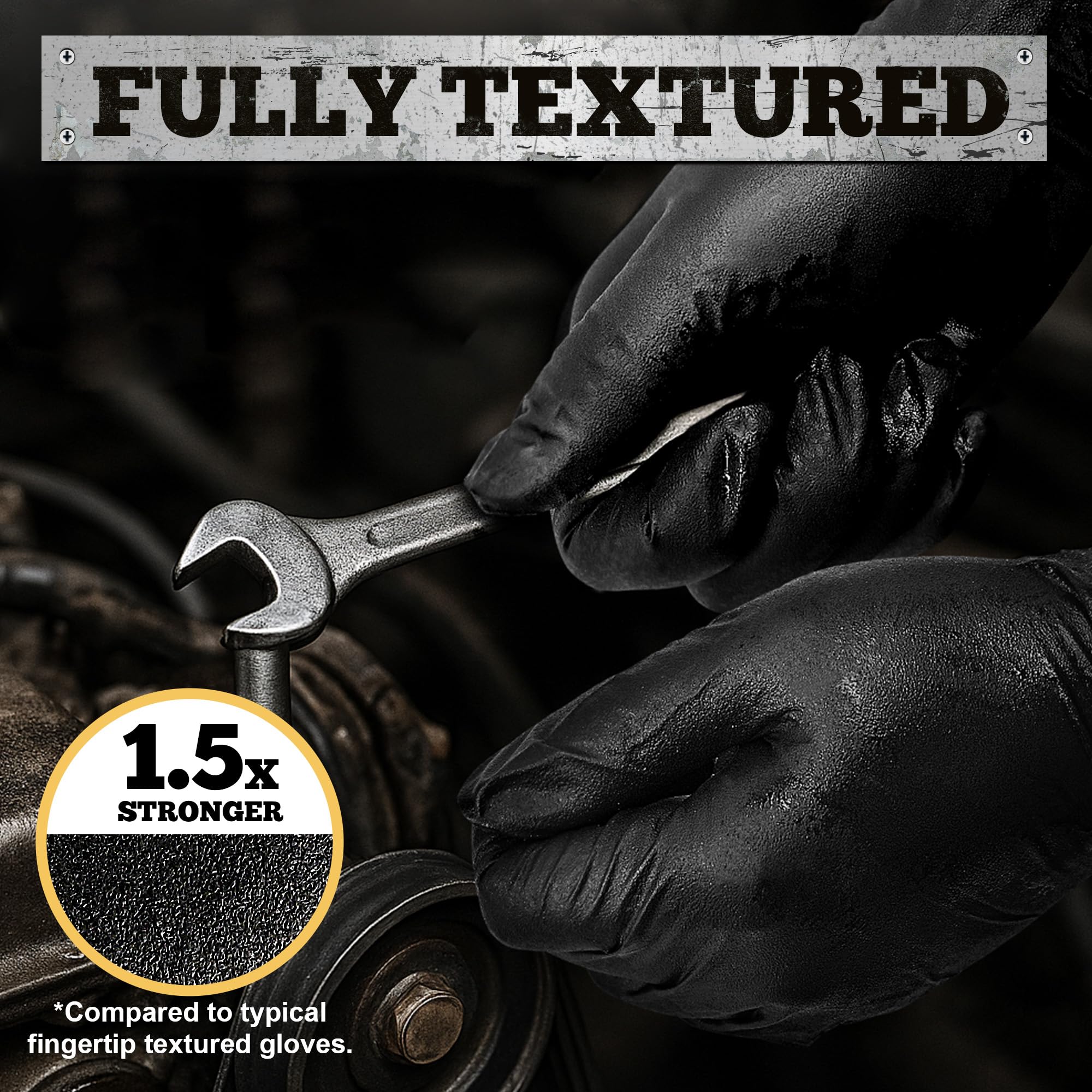 TitanFlex black nitrile gloves in bulk packaging for commercial use.