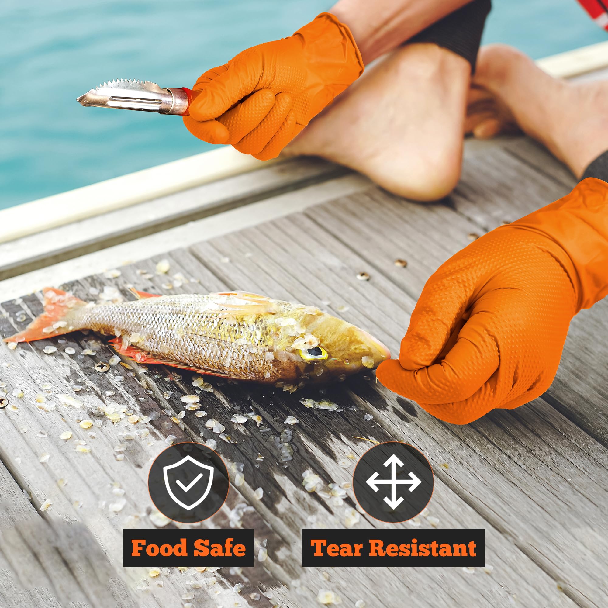 TitanFlex grease-resistant nitrile gloves for handling oily parts