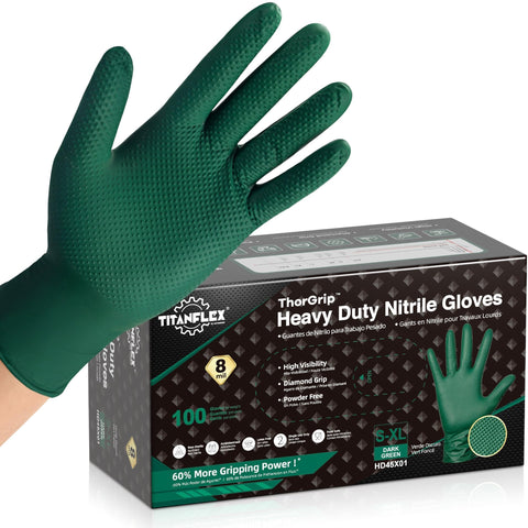 TitanFlex heavy-duty gloves with raised diamond grip for secure control in oily conditions.