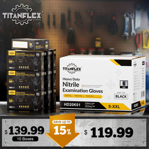 TitanFlex heavy-duty nitrile gloves provide durable protection for tough environments