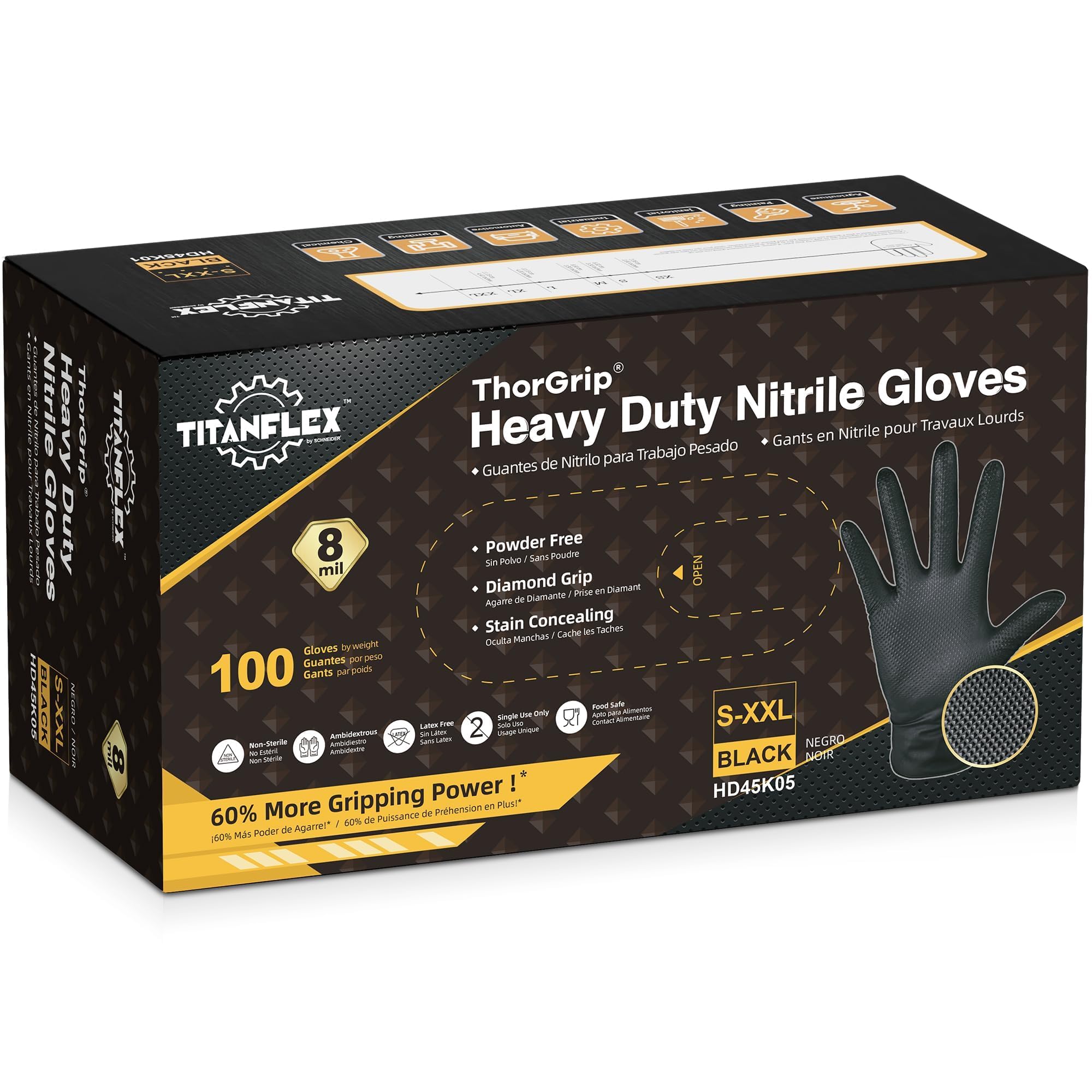 TitanFlex nitrile gloves provide puncture resistance for demanding tasks.