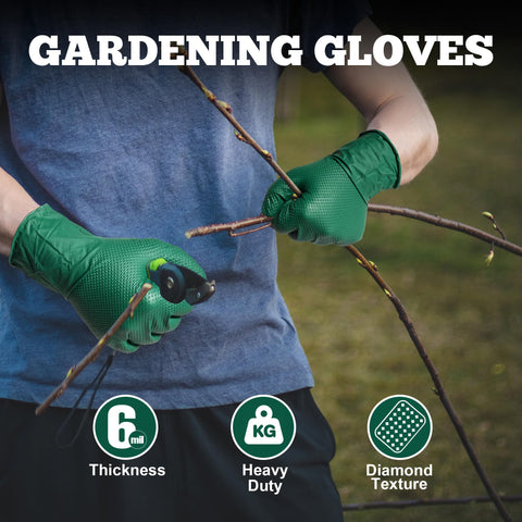 TitanFlex dark green gloves with rolled cuff for comfortable wear