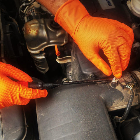 TitanFlex bright orange gloves stand out for quick task identification.