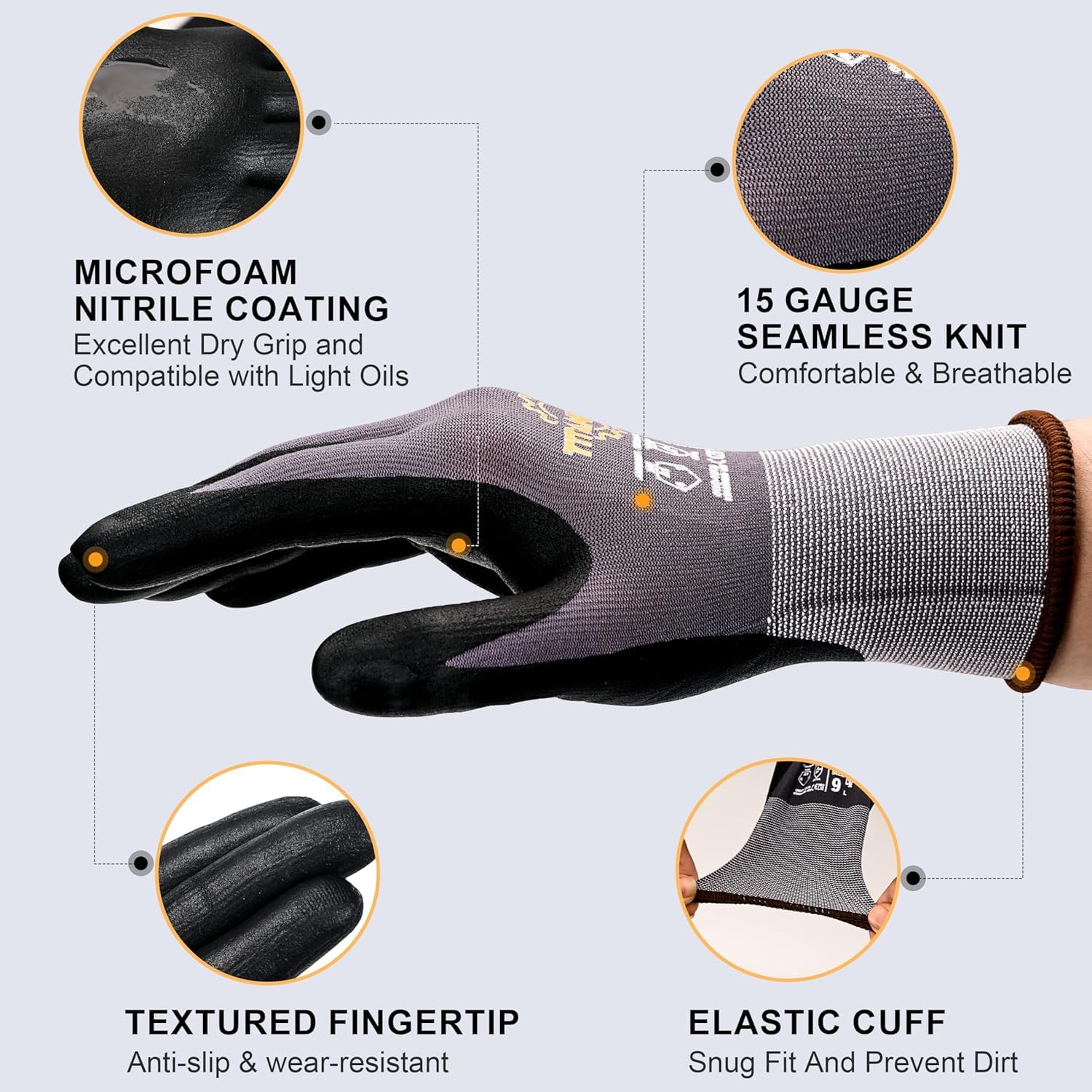 TitanFlex gloves protect against grease and dust during automotive and garden tasks.