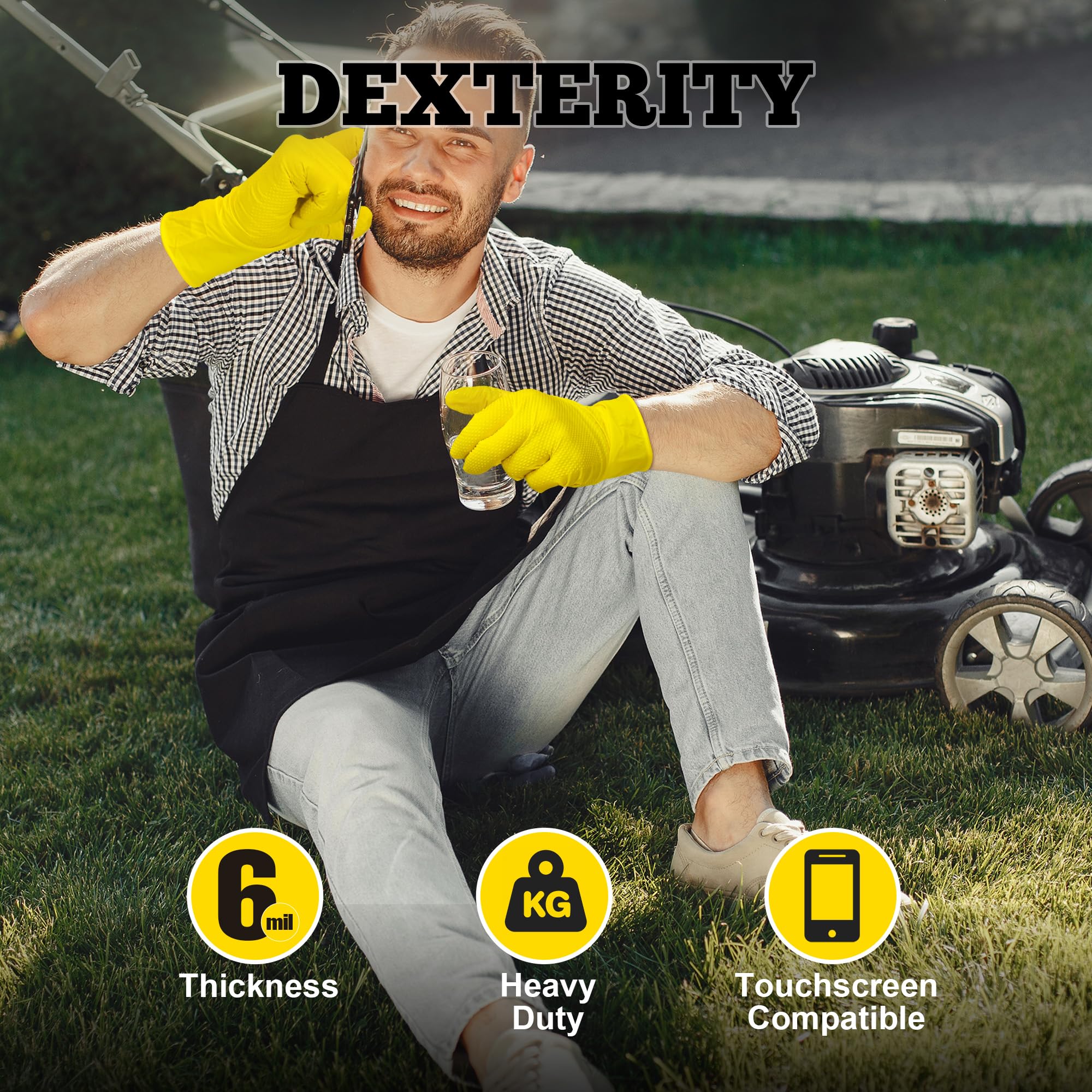 TitanFlex gloves with diamond texture enhance grip and dexterity in wet conditions.