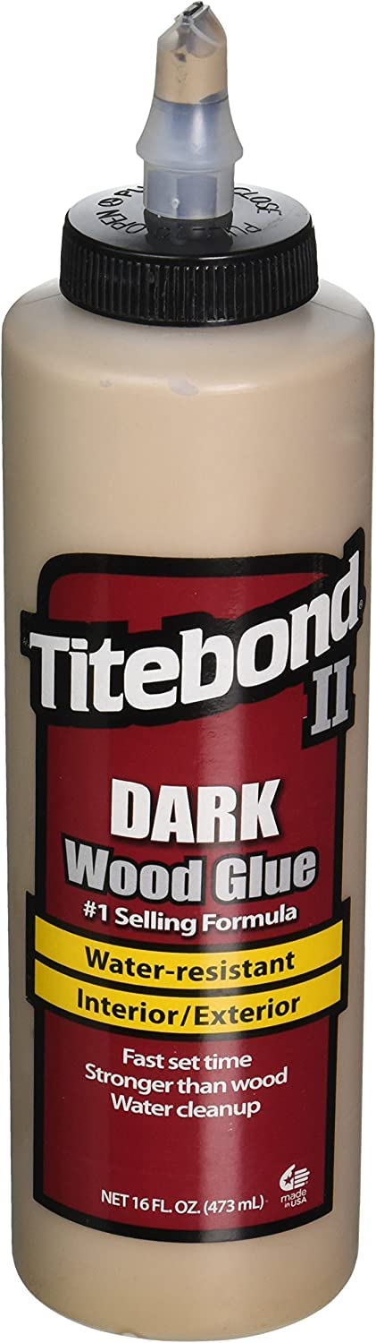 Titebond II Dark Wood Glue at hand demonstrates fast tack for sturdy assemblies.